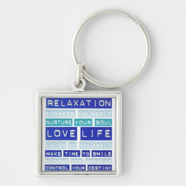 Love, Life, Relax Key Ring (Front)