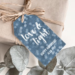 Love & Light | Blue Bokeh Hanukkah Gift Tags<br><div class="desc">Dress up your Hanukkah gifts with these festive tags. Design features a wintry blue bokeh background with "Love & Light" in handwritten-style brushstroke text. Customise with a name and/or greeting to take some of the work out of gift wrapping!</div>