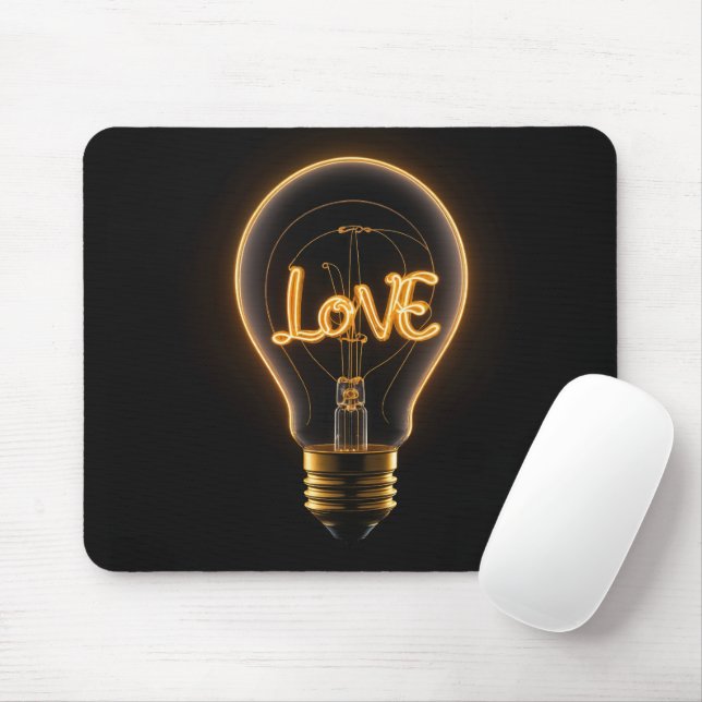 Love Light Bulb Mouse Pad (With Mouse)