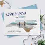 Love & Light from North Carolina Hanukkah Photo Holiday Card<br><div class="desc">You're proud to be from North Carolina, send out some light hearted state pride this holiday season with this photo Hanukkah holiday card featuring textured type in indigo and light blue and accented with snowflakes. Personalise with your own message of cheer, location, the year, your family name text and your...</div>