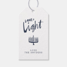 Love + Light Hanukkah Gift Tag - Dark