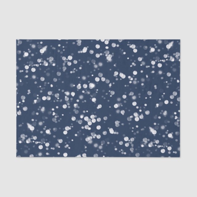 Love & Light |  Lovely Navy Blue Bokeh Hanukkah Tissue Paper (Front)