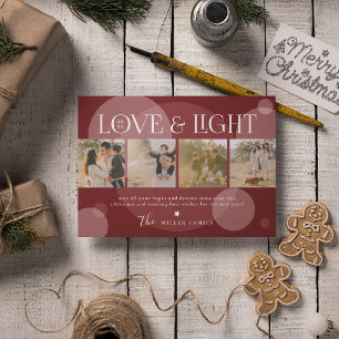 Love&Light Photo Collage Christmas Holiday Card