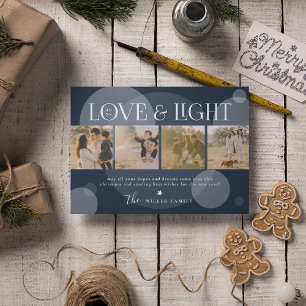 Love & Light Photo Collage Christmas Holiday Card