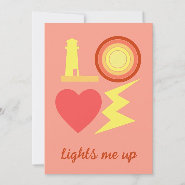 love lights me up modern holiday card (Front)