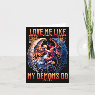 Love Like Demons Do Devil Angel Halloween Goth Card