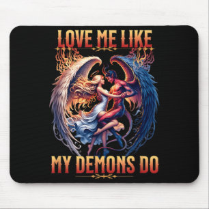 Love Like Demons Do Devil Angel Halloween Goth Mouse Pad
