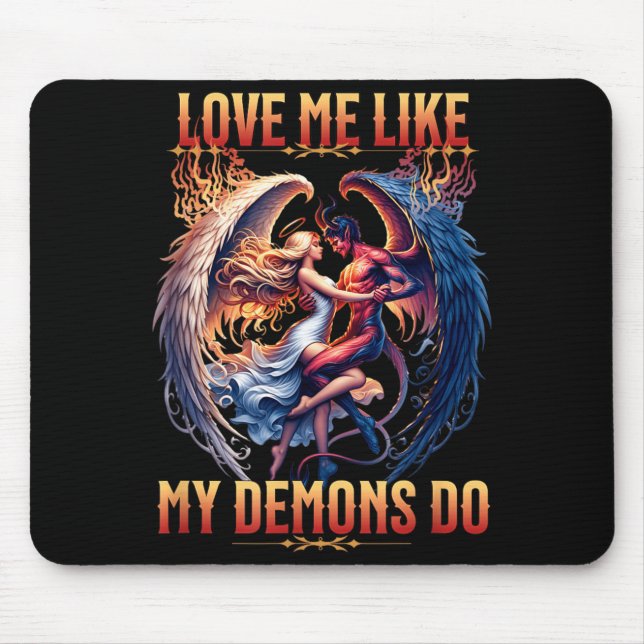 Love Like Demons Do Devil Angel Halloween Goth Mouse Pad (Front)
