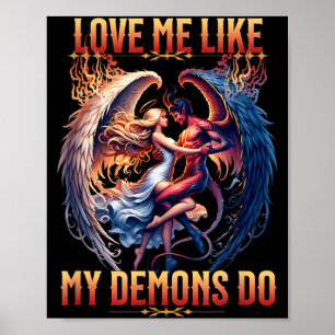 Love Like Demons Do Devil Angel Halloween Goth Poster