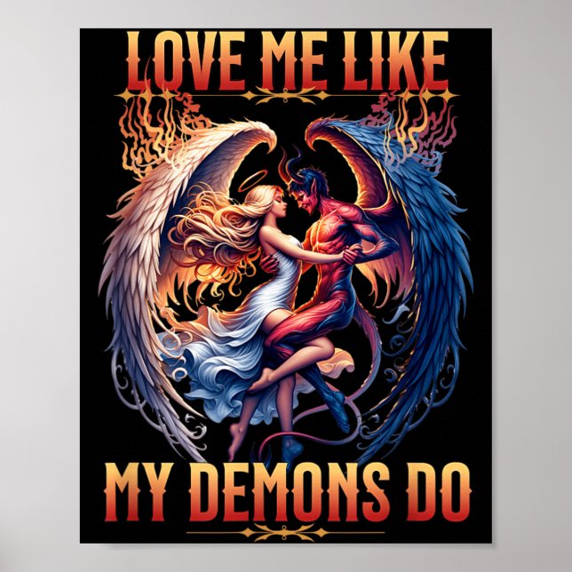 Love Like Demons Do Devil Angel Halloween Goth Poster (Front)