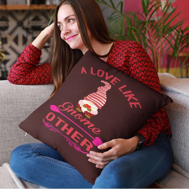Love Like Gnome Other Valentine Cushion (Love Like Gnome Other Valentine Throw Pillow)