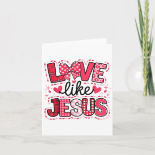 Love Like Jesus Coquette Bow Valentine _1  Card