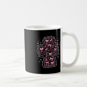 Love Like Jesus Coquette Heart Cross Christian Val Coffee Mug