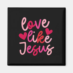 Love Like Jesus Coquette Heart Cross Christian Val Magnet