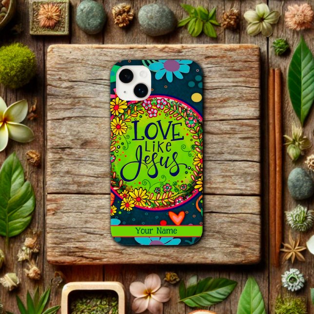 Love like Jesus Floral Personalised Fun Whimsy Case-Mate iPhone Case (Creator Uploaded)