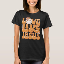 Love Like Jesus, Orange Retro Happy Face Christian