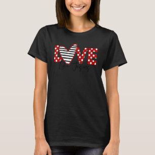 Love Like Jesus Retro Red Heart Christian Valentin T-Shirt