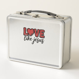 Love Like Jesus Vintage Christian Shirt Design_1 Metal Lunch Box