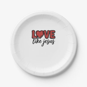 Love Like Jesus Vintage Christian Shirt Design_1 Paper Plate