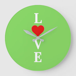 LOVE Lime Green Large Clock