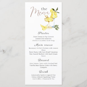 Love Limoncello Cocktail Bridal Shower Menu