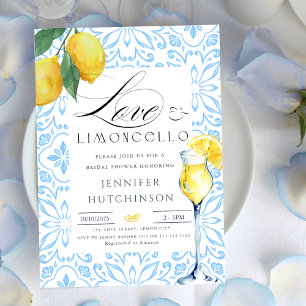 Love & Limoncello Italian Cocktail Bridal Shower  Invitation