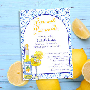 Love & Limoncello Italian Cocktail Bridal Shower  Invitation