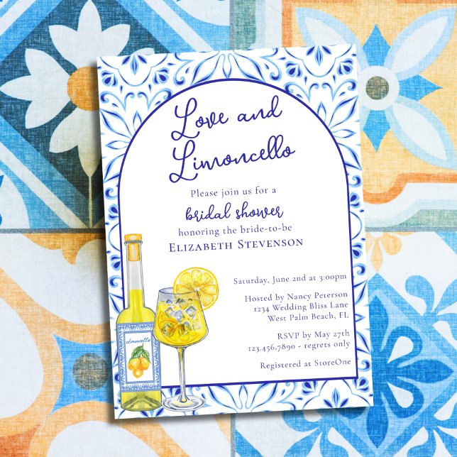 Love & Limoncello Italian Cocktail Bridal Shower  Invitation (Creator Uploaded)
