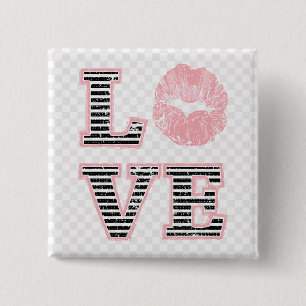 Love Lips 15 Cm Square Badge