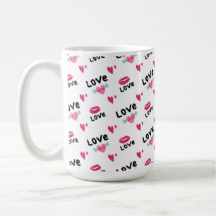Love Lips and Hearts  Coffee Mug