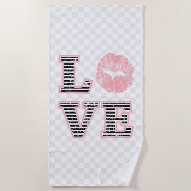 Love Lips Beach Towel (Front)
