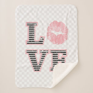 Love Lips Sherpa Blanket