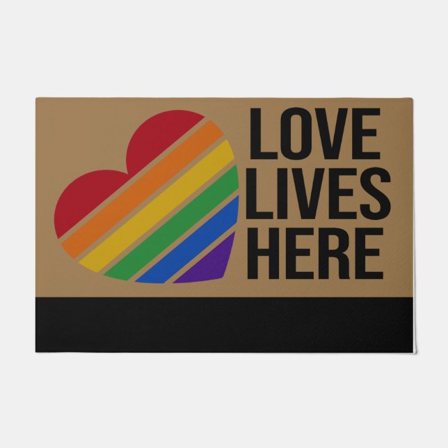 Love Live Here Doormat, Rainbow Doormat (Front)