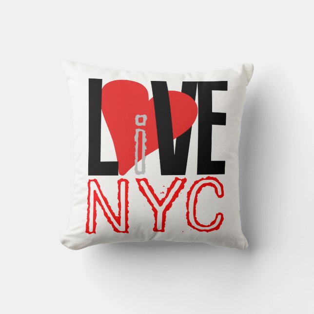 Love & Live In NYC Pillow (Front)