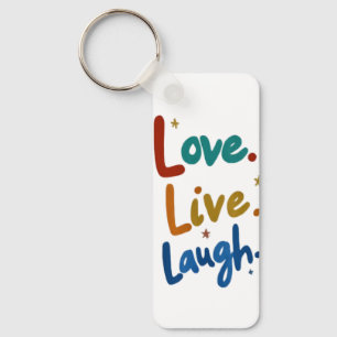 Love, Live, Laugh Aluminium Rectangle T-Shirt Key Ring