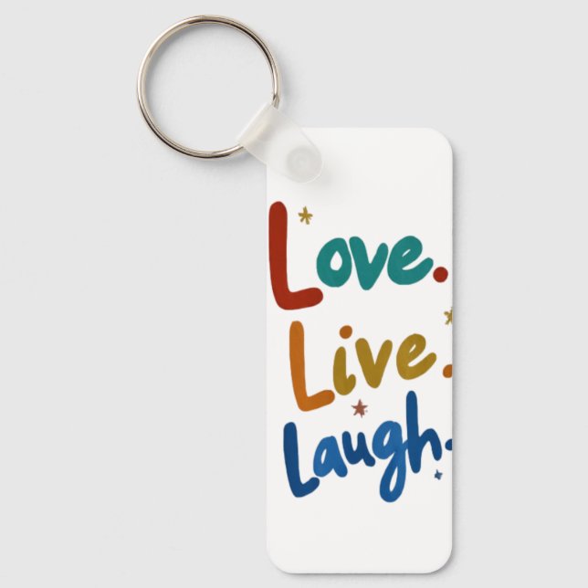 Love, Live, Laugh Aluminium Rectangle T-Shirt Key Ring (Front)