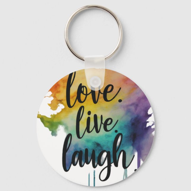 Love, Live, Laugh Circle Keychain (Front)