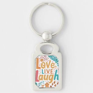 Love, Live, Laugh Rectangle Shirt Design Key Ring