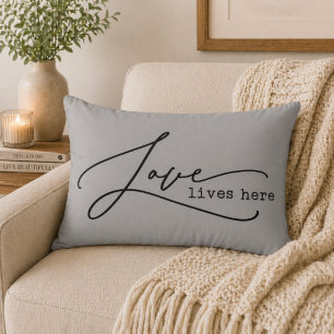 Love Lives Here Decorative Cushion