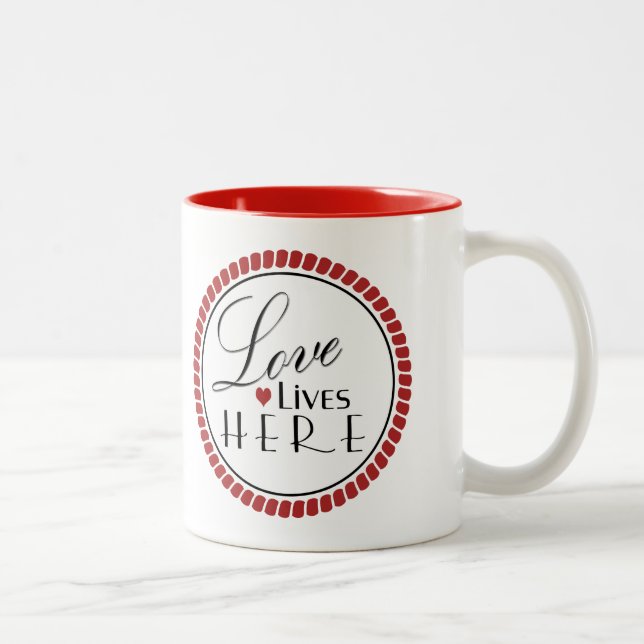 Love Lives Here Two-Tone Coffee Mug (Right)