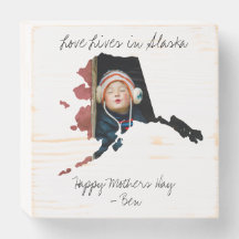 Love Lives In Alaska State Shaped Custom Photo
