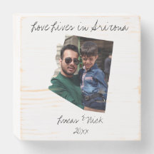 Love Lives In Arizona State Shaped Custom Photo