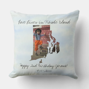 Love Lives In Rhode Island State Shaped Photo Cushion