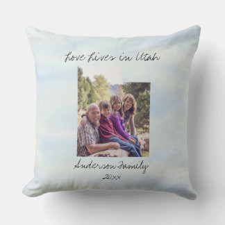 Love Lives In Utah State Shaped Custom Photo Cushion