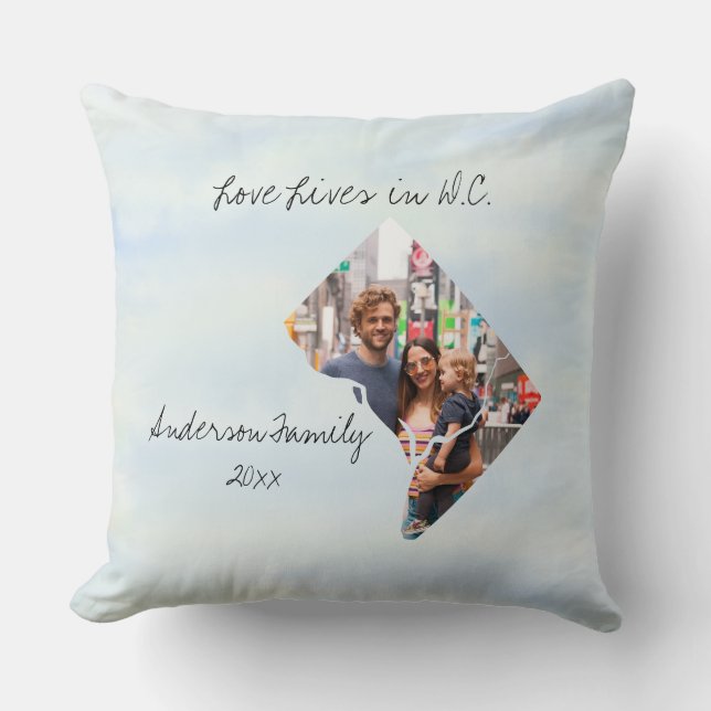 Love Lives In Washington D.C. Custom Shape Photo Cushion (Front)