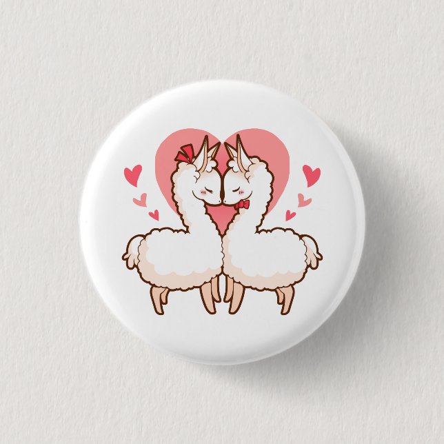 Love Llamas 3 Cm Round Badge (Front)