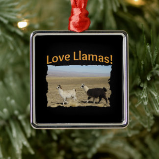 Love Llamas - Best Friends Metal Ornament