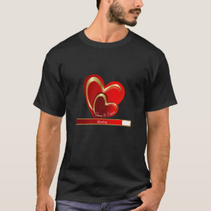 Love Loading Red Hearts Personalised Boyfriend T-Shirt