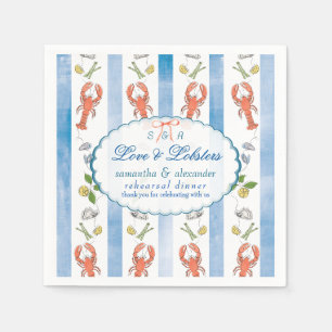 Love & Lobster Coquette Wedding Rehearsal Dinner Napkin