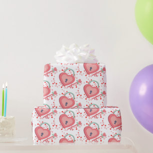 Love Lock Key Heart Wrapping Paper